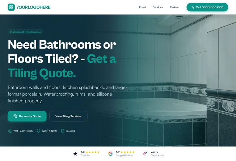 Precision Tile Co desktop template preview