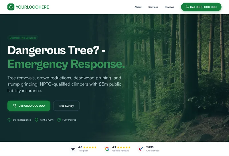 Canopy Tree Care desktop template preview
