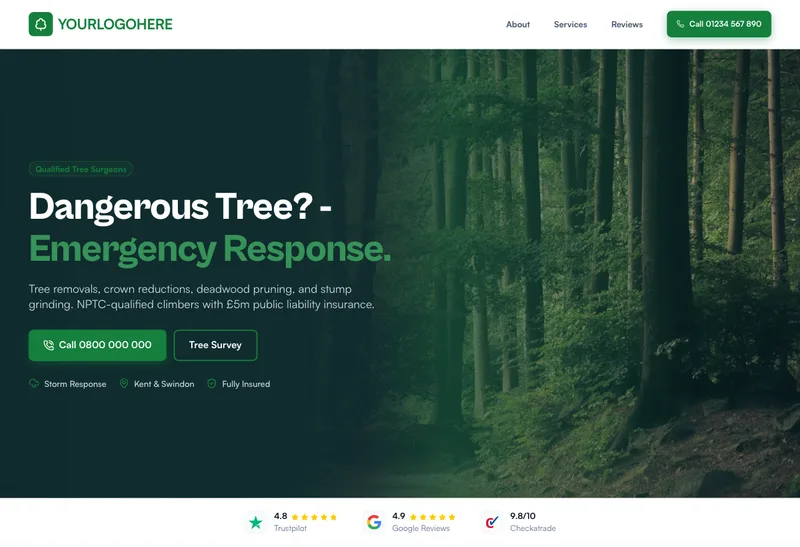 Canopy Tree Care desktop template preview