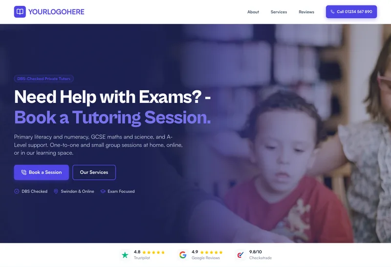 BrightPath Tutoring desktop template preview