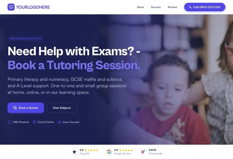 BrightPath Tutoring desktop template preview
