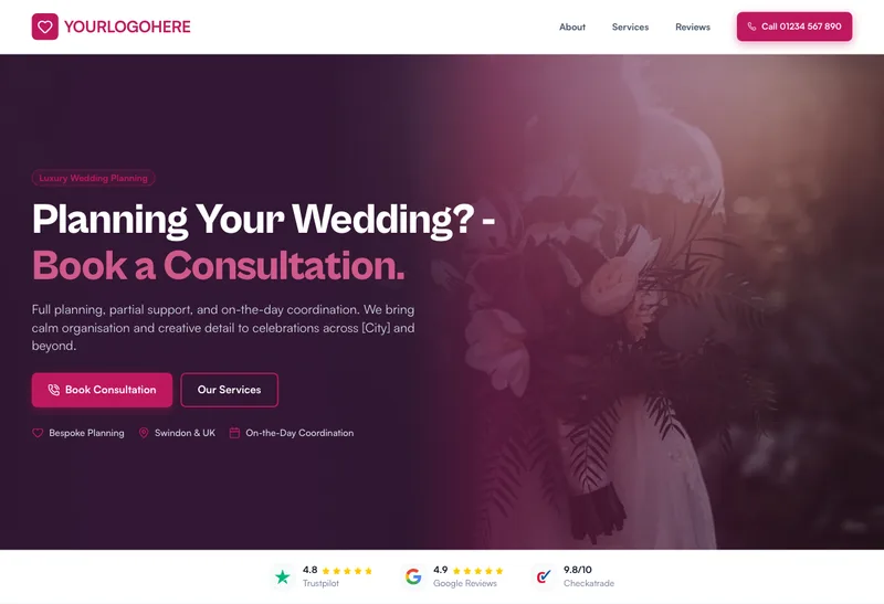 Everafter Events desktop template preview